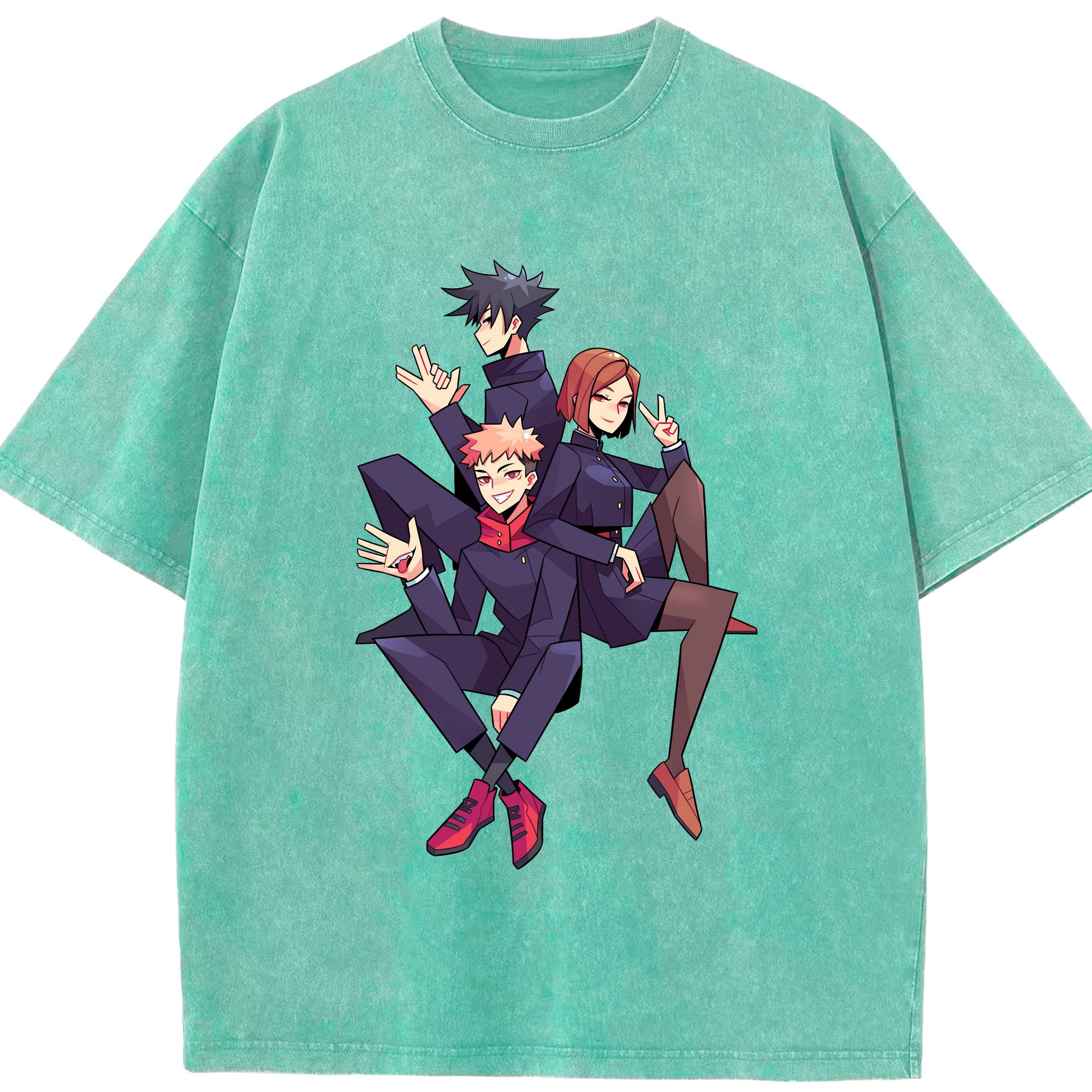 （画像用） 呪術廻戦 Jujutsu Kaisen 綿100% ヴィンテージ風 半袖Tシャツ（フロントプリント）